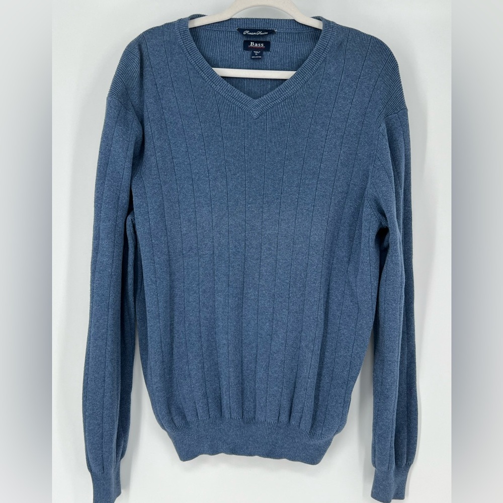 G. H.‎ BASS PREMIUM COTTON SWEATER PULLOVER V-NECK CLASSIC